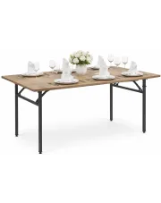 Prostokątny składany stół bankietowy dąb tabac - Vivrox 16 rozmiarów w sklepie Edinos.pl