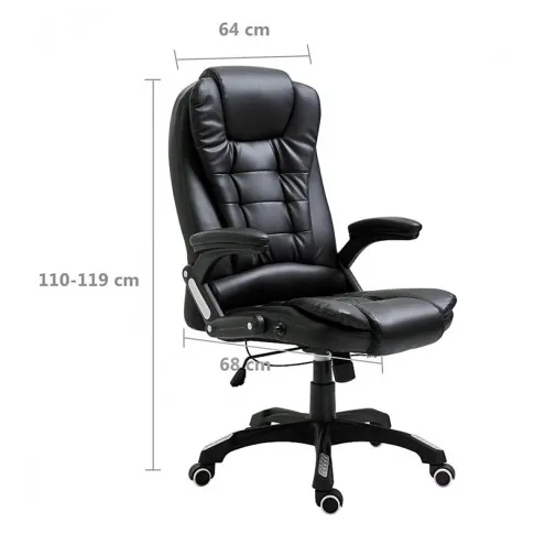 Szczegółowe zdjęcie nr 7 produktu Czarny fotel obrotowy z podłokietnikami - Loker
