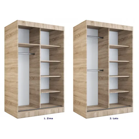 Szczegółowe zdjęcie nr 4 produktu Szafa dwudrzwiowa z drzwiami przesuwnymi biały + antracyt 120x200 przesuwna Ebia 3X