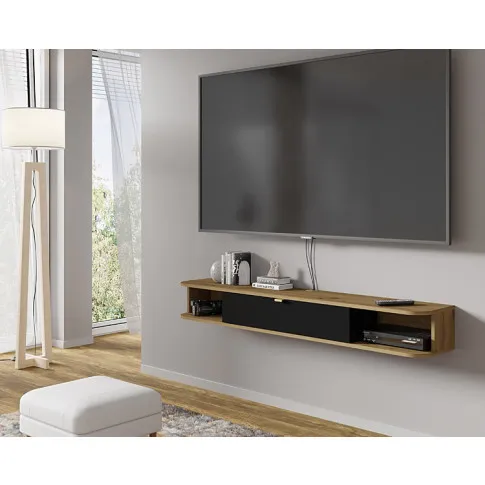 aranżacja z szafką rtv dąb artisan czarny Tebriz