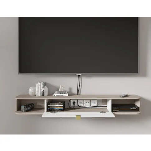 wnętrze szafki rtv dąb sonoma biały Tebriz