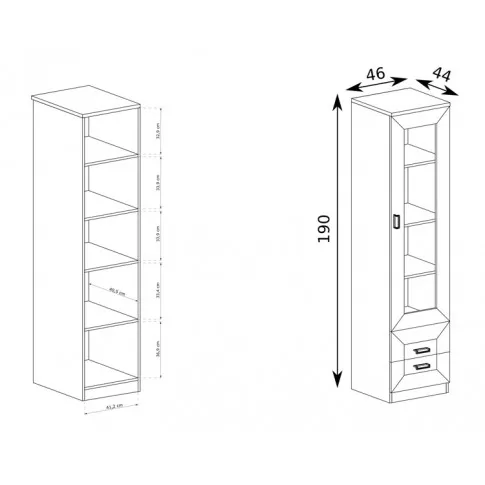 Szczegółowe zdjęcie nr 5 produktu Witryna jednodrzwiowa dąb lefkas - Lorines 11X