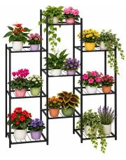 Czarny metalowy kwietnik w stylu loft - Desis 6X w sklepie Edinos.pl