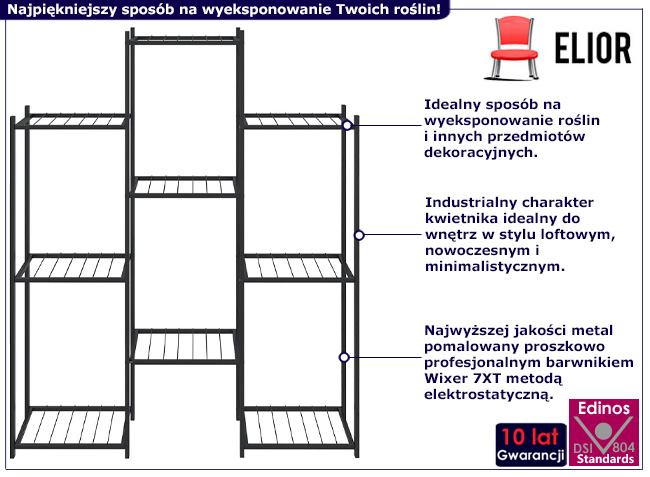 Industrialny stojak na kwiaty Krombi 6X