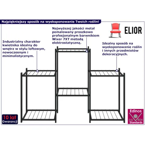 Industrialny stojak na kwiaty Krombi 5X