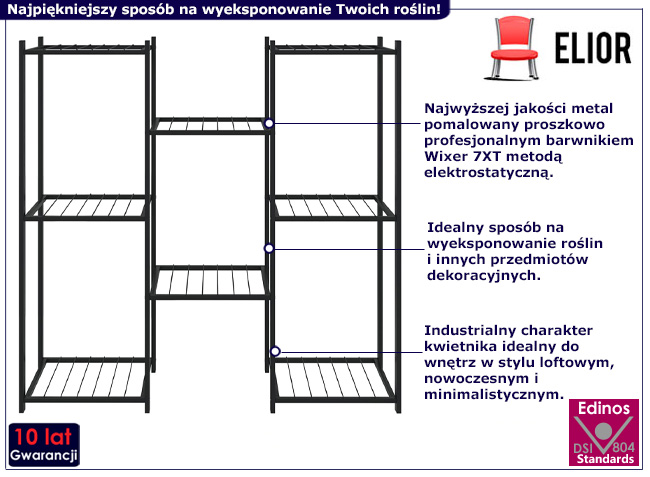 Industrialny stojak na kwiaty Desis 4X