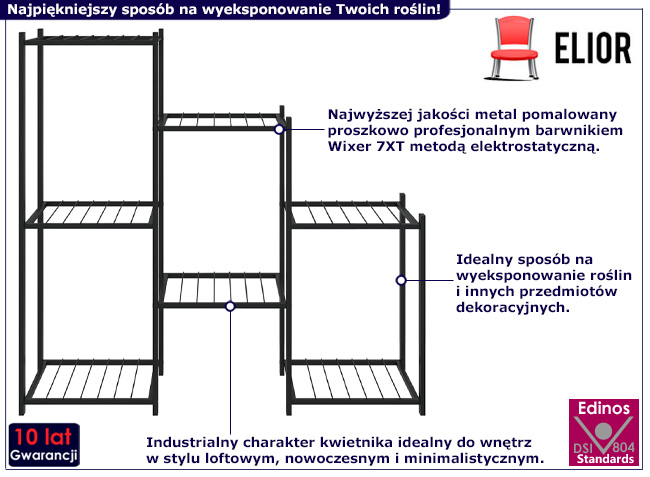 Industrialny stojak na kwiaty Krombi 3X