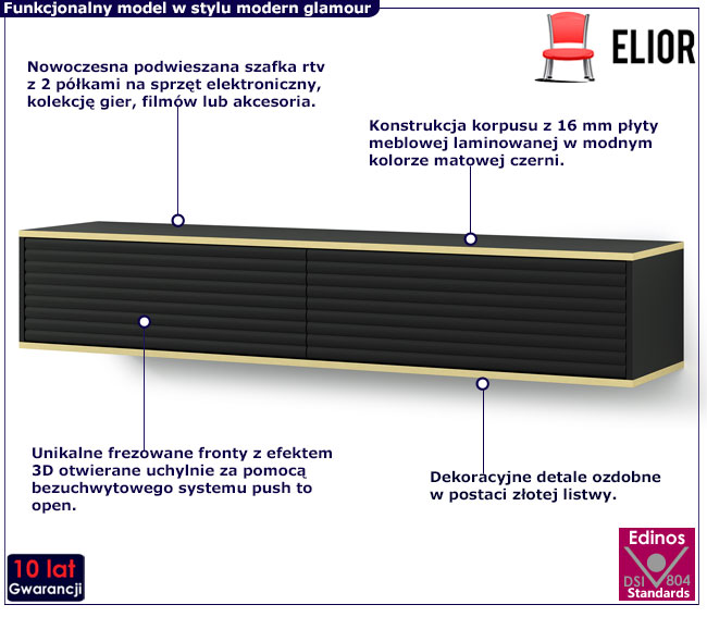 Szafka rtv czarna Vanilia 3X