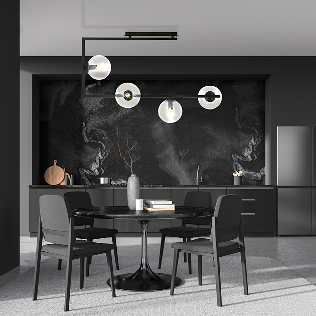 Nowoczesna lampa loftowa z przezroczystym kloszem D107-Solini