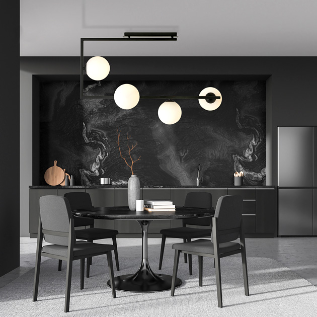 Lampa loftowa z mlecznymi kloszami P880-Olvina