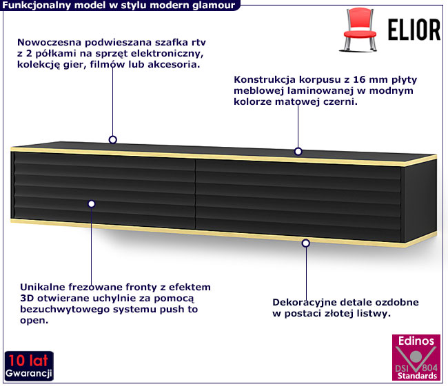 Szafka rtv czarna Vanilia 4X