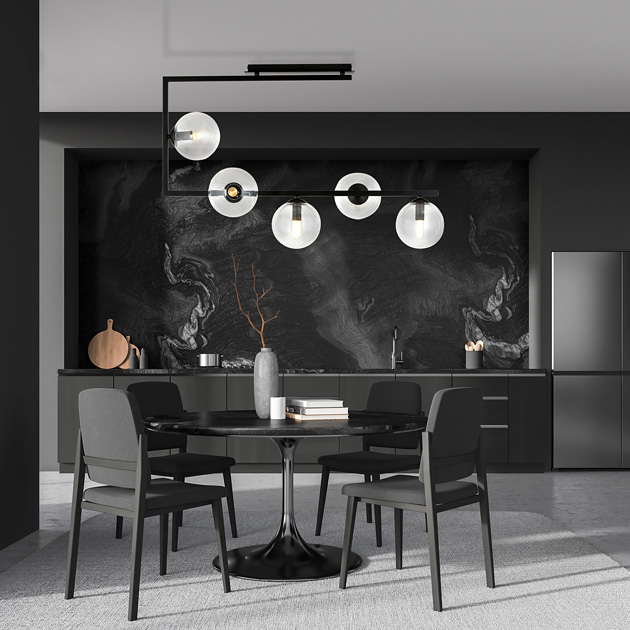 Lampa loftowa z przezroczystymi kloszami F948-Olvina