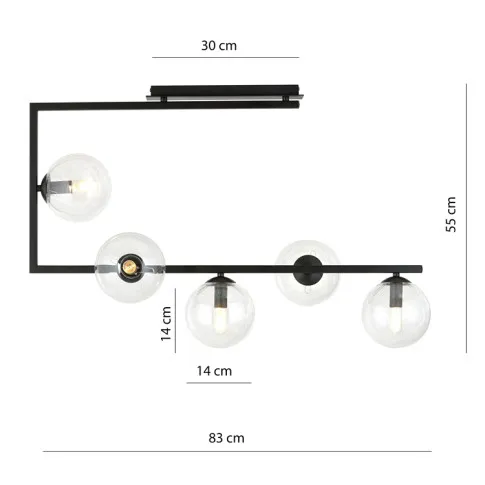 Wymiary lampy sufitowej D108 Emea