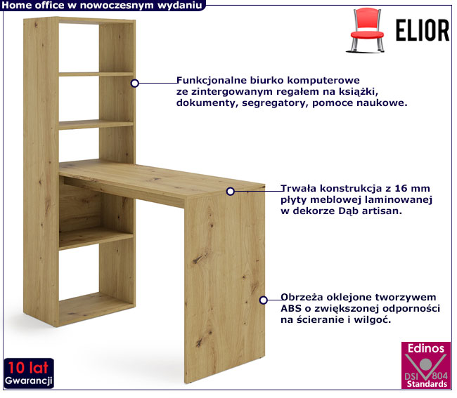  biurko komputerowe dąb artisan Barkin