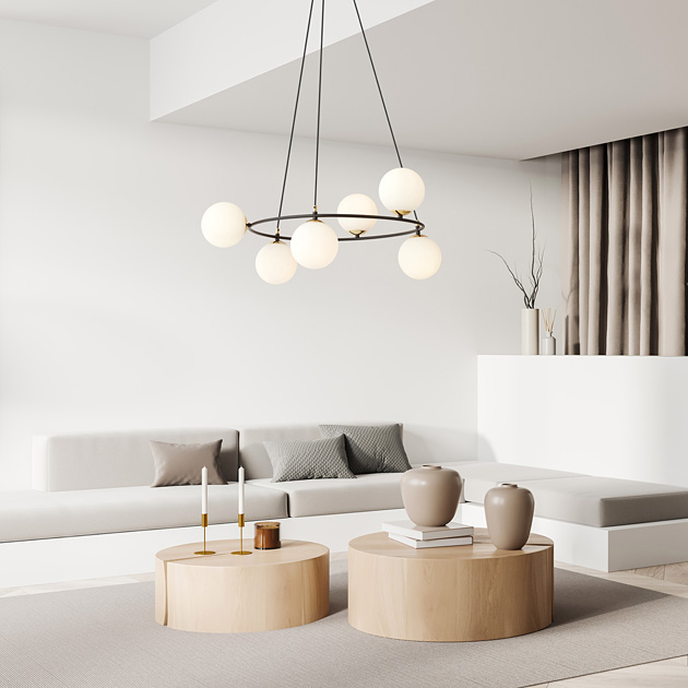 Lampa loftowa z mlecznymi kloszami D109-Lolejx