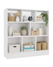 Biały otwarty regał z 8 pólkami - Nero 4X w sklepie Edinos.pl