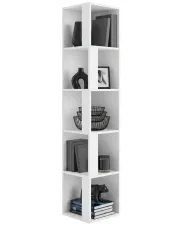 Biały narożny regał otwarty z półkami - Valero w sklepie Edinos.pl