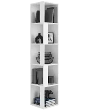 Biały narożny regał otwarty z półkami - Valero w sklepie Edinos.pl