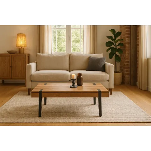 Szczegółowe zdjęcie nr 5 produktu Ława z szufladami orzech miodowy - Nuku