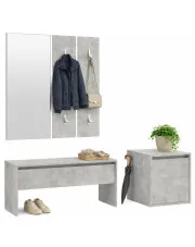 Minimalistyczny komplet mebli do przedpokoju beton - Oreiro w sklepie Edinos.pl