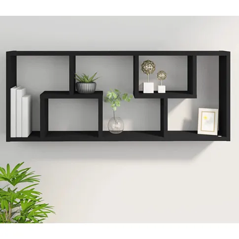 Prezentacja czarnego regału ściennego Alormi 4X
