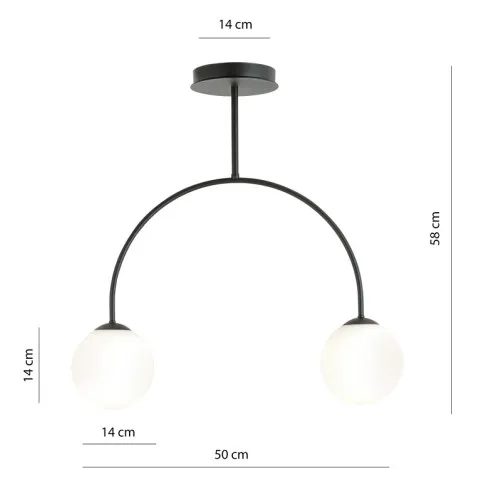 Wymiary lampy sufitowej D114 Inos