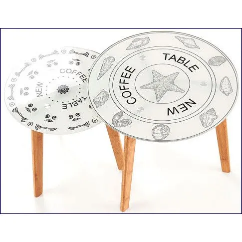 Zdjęcie zestaw dwóch okrągłych szklanych ław Amis | Edinos.pl