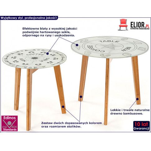 Fotografia Zestaw dwóch okrągłych stolików Mandi z kategorii Ławy i stoliki