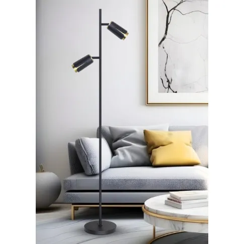 wizualizacja Czarna loftowa lampa podłogowa - K363-Fiosa