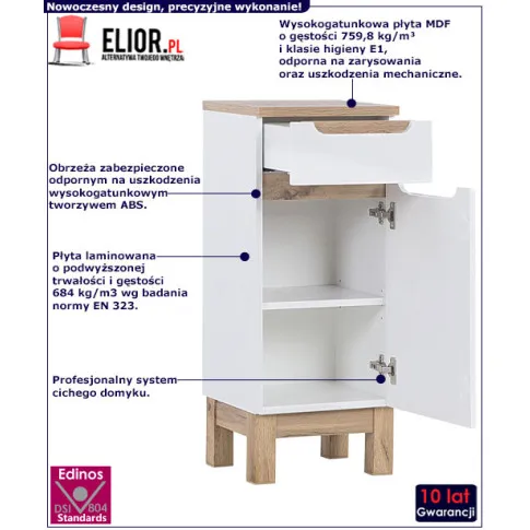 Fotografia Półsłupek łazienkowy Dixi 4X - Biały połysk z kategorii Szafki