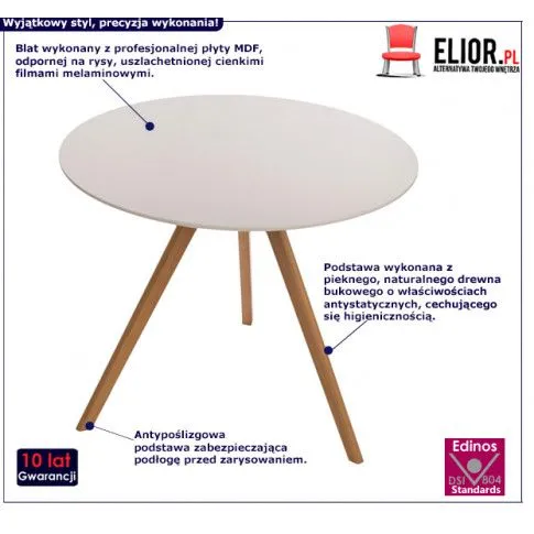 Fotografia Okrągły biały stolik Lobiro z kategorii Stoliki kawowe