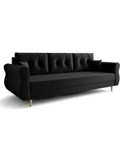 Czarna sofa wypoczynkowa rozkładana - Eden