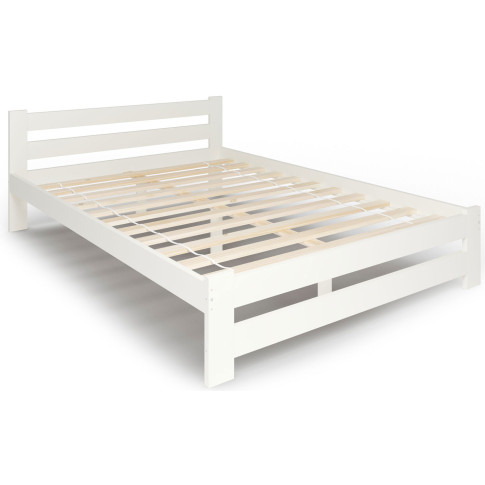 Zdjęcie produktu Białe dwuosobowe łóżko skandynawskie 160x200 - Zinos 3X.