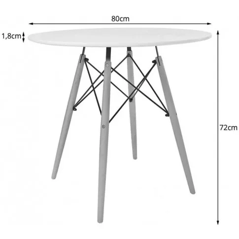 Wymiary okrągłego stolika kuchennego 80 cm Emodi 7X