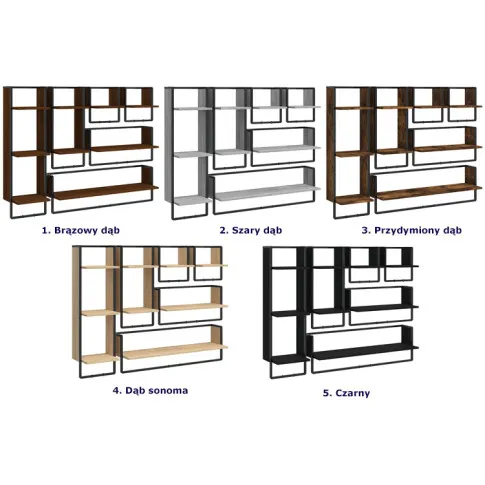 Kolory zestawu półek ściennych Fuksor