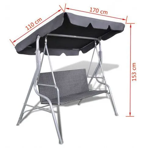 Szczegółowe zdjęcie nr 6 produktu Huśtawka ogrodowa Madres - grafit