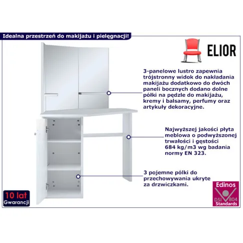 Narożna toaletka z lustrem Szerri