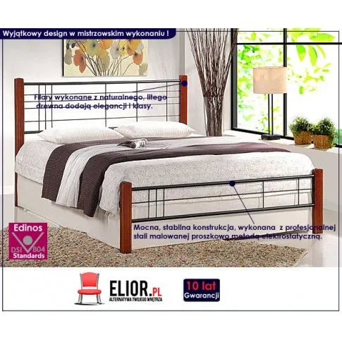 Fotografia Łóżko drewniane czereśnia antyczna - Polido 160x200 z kategorii Sypialnia