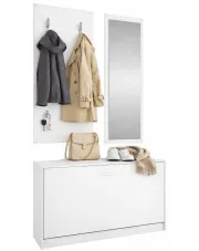 Biały minimalistyczny zestaw do przedpokoju - Lunes w sklepie Edinos.pl