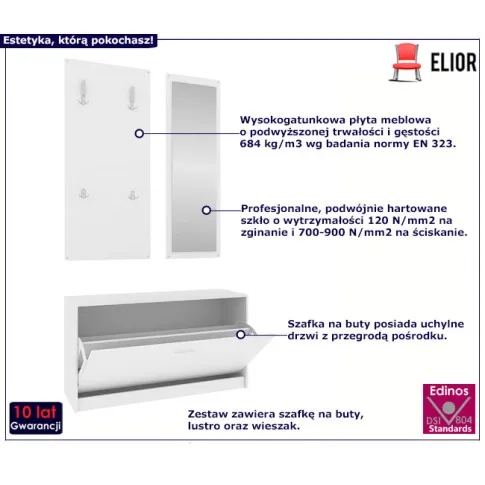 Biały zestaw do przedpokoju Meno