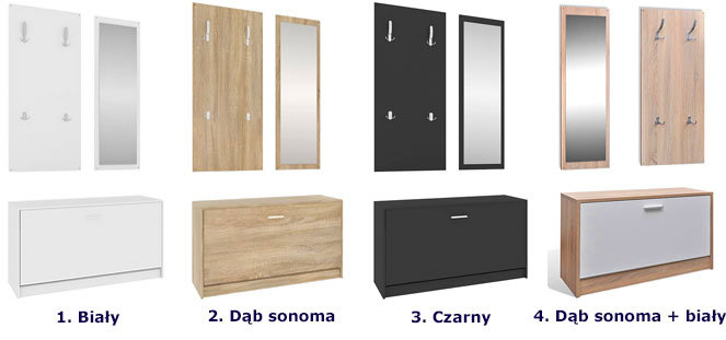 Biały minimalistyczny zestaw mebli do przedpokoju Lunes