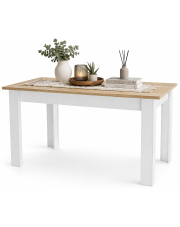 Nowoczesny stół dąb sonoma + biały - Nadeva 3X w sklepie Edinos.pl