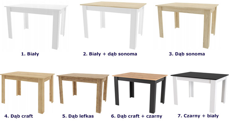 Prostokątny stół do jadalni dąb craft + czarny Igro 4X