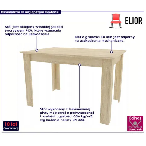 Prostokątny stół Igro 4X dąb sonoma