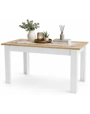 Klasyczny stół dąb sonoma + biały - Nadeva 4X w sklepie Edinos.pl