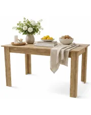 Prostokątny klasyczny stół dąb lefkas - Nadeva 4X w sklepie Edinos.pl