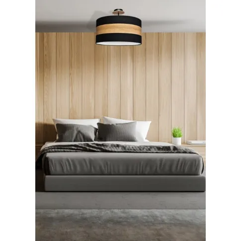 wizualizacjaCzarno-drewniana lampa sufitowa - K365-Fores