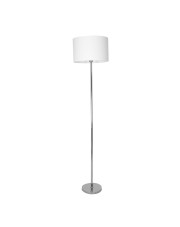 Biała lampa podłogowa z abażurem - K373-Sazu