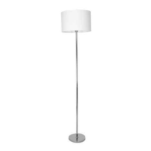 Biała lampa podłogowa z abażurem - K373-Sazu