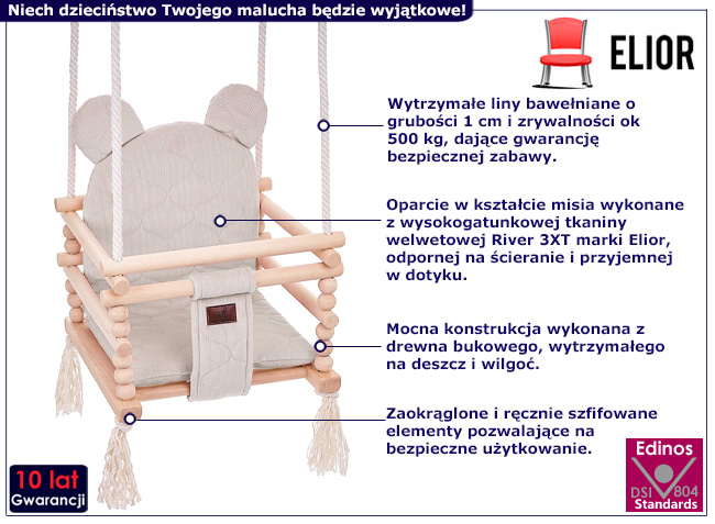 Hustawka dziecięca 3w1 Gavo kolor beżowy